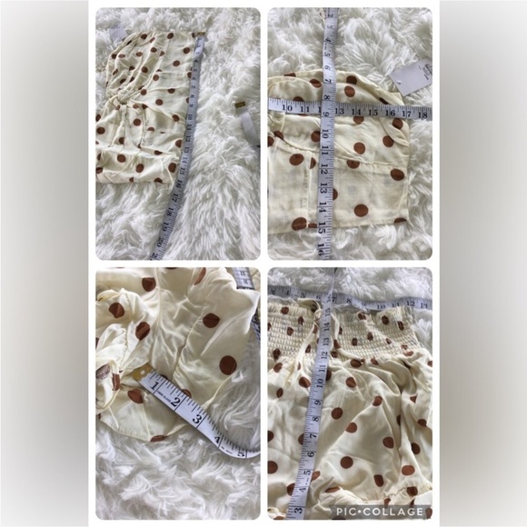 SO twist front crop top & short set Woman’s Juniors XL ginger dots - Picture 12 of 13